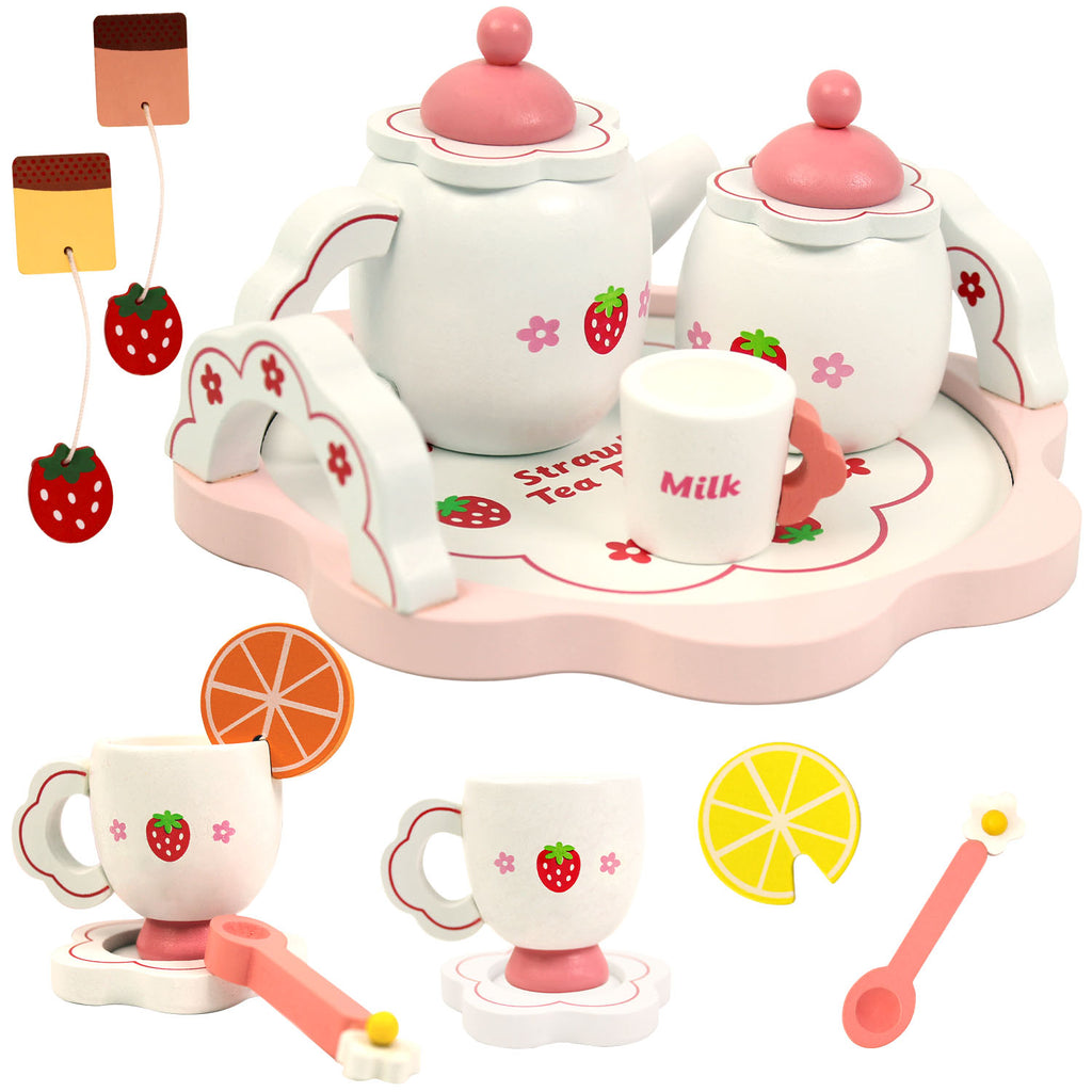 Wooden Toy Strawberry Afternoon Tea - osettoys