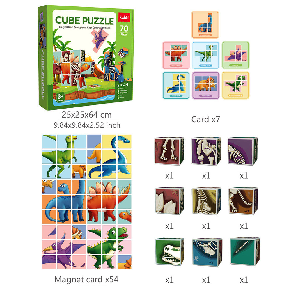 3 Themes of Land, Sea, and Air Cube Puzzle - osettoys