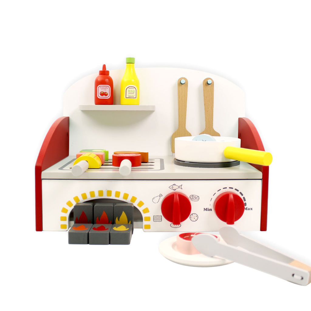 Children's Simulation Wooden Grill Playset - osettoys