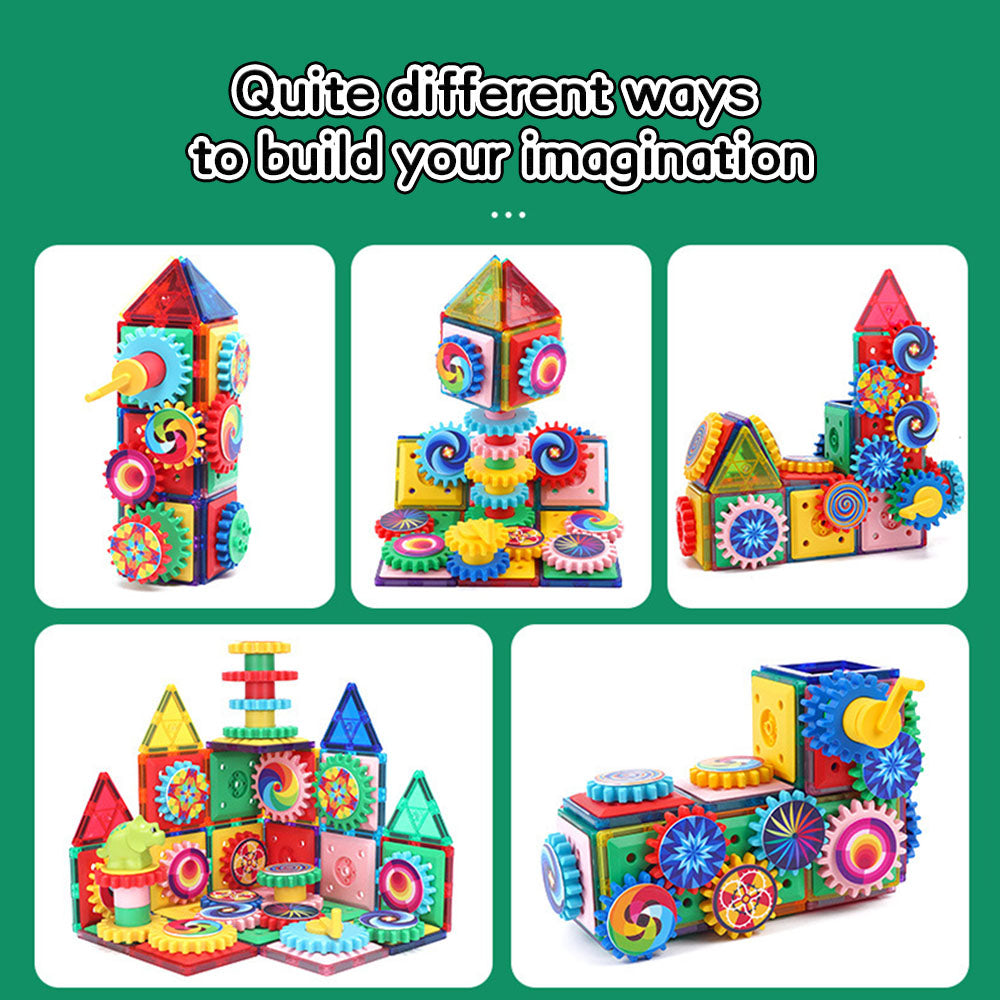 Gear Magnetic Tiles (130 pieces) - osettoys