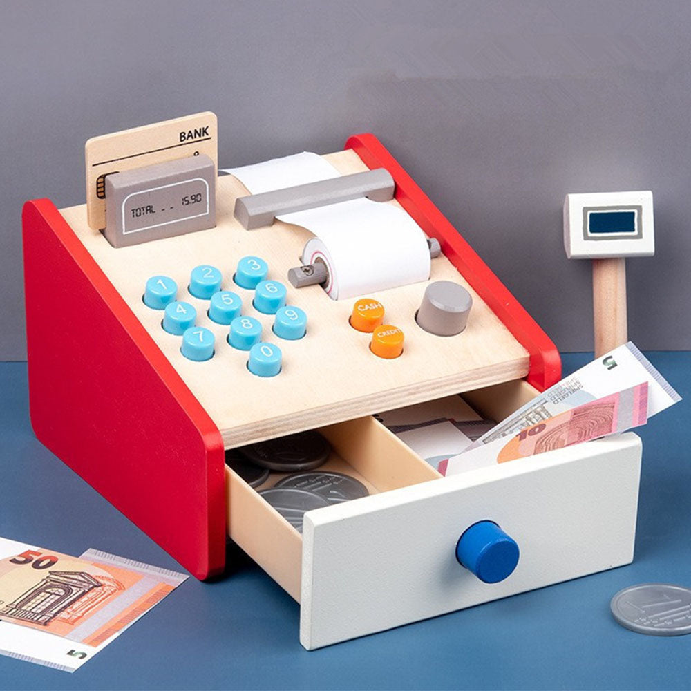 Simulation Cash Register Wooden Toys - osettoys