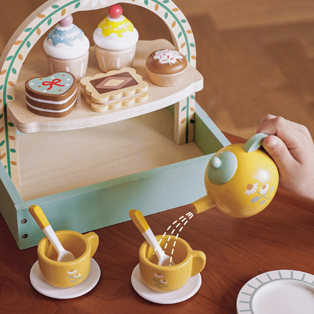 Wooden Tea Party Set for Little Girls - osettoys